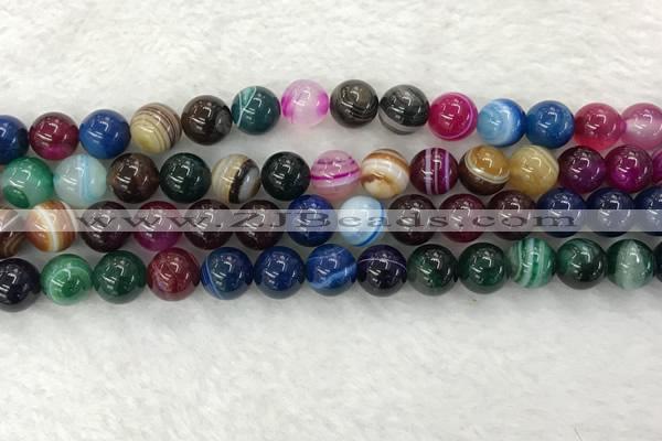 CAA2033 15.5 inches 10mm round banded agate gemstone beads