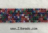 CAA2040 15.5 inches 4mm round banded agate gemstone beads