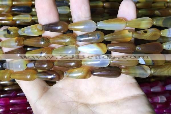 CAA2051 15.5 inches 8*20mm teardrop agate beads wholesale