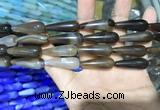 CAA2064 15.5 inches 10*30mm teardrop agate beads wholesale