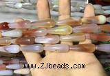 CAA2065 15.5 inches 10*30mm teardrop agate beads wholesale