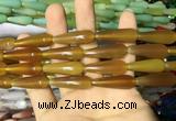 CAA2066 15.5 inches 10*30mm teardrop agate beads wholesale