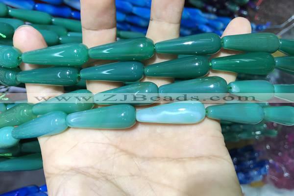 CAA2080 15.5 inches 10*30mm teardrop agate beads wholesale