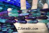 CAA2082 15.5 inches 10*30mm teardrop agate beads wholesale