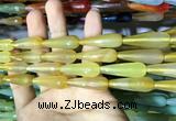 CAA2095 15.5 inches 10*30mm faceted teardrop agate beads