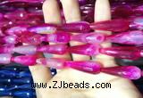 CAA2097 15.5 inches 10*30mm faceted teardrop agate beads