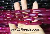 CAA2098 15.5 inches 10*30mm faceted teardrop agate beads