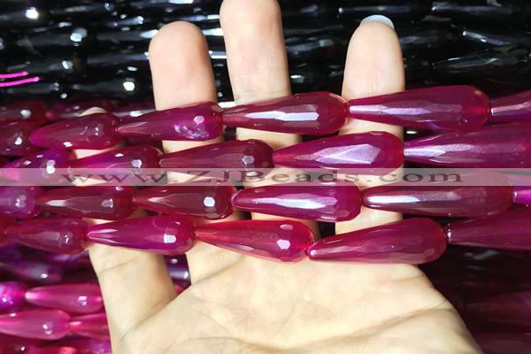 CAA2098 15.5 inches 10*30mm faceted teardrop agate beads