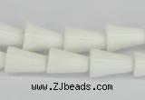 CAA21 15.5 inches 10*14mm bell white agate gemstone beads