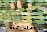 CAA2103 15.5 inches 10*30mm faceted teardrop agate beads