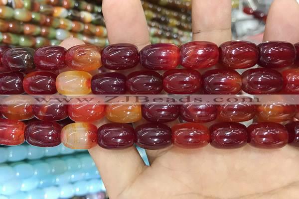CAA2120 15.5 inches 10*14mm drum agate beads wholesale