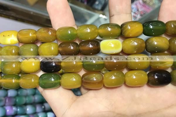 CAA2123 15.5 inches 10*14mm drum agate beads wholesale