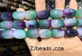 CAA2147 15.5 inches 13*18mm faceted drum agate beads wholesale