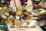 CAA2171 15.5 inches 15*20mm oval banded agate beads wholesale