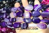 CAA2172 15.5 inches 15*20mm oval banded agate beads wholesale