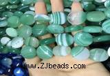 CAA2175 15.5 inches 15*20mm oval banded agate beads wholesale