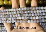 CAA2191 15.5 inches 6mm faceted round banded agate beads