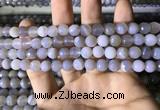 CAA2192 15.5 inches 8mm faceted round banded agate beads