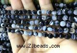 CAA2198 15.5 inches 6mm faceted round banded agate beads