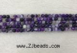 CAA2211 15.5 inches 4mm faceted round banded agate beads