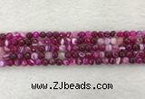 CAA2218 15.5 inches 4mm faceted round banded agate beads