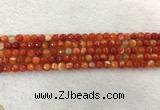 CAA2225 15.5 inches 4mm faceted round banded agate beads