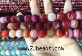 CAA2237 15.5 inches 14mm faceted round banded agate beads