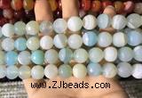 CAA2244 15.5 inches 14mm faceted round banded agate beads