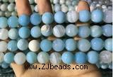 CAA2247 15.5 inches 14mm faceted round banded agate beads