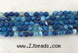 CAA2258 15.5 inches 8mm faceted round banded agate beads
