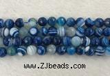 CAA2260 15.5 inches 12mm faceted round banded agate beads