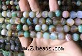 CAA2266 15.5 inches 10mm faceted round banded agate beads