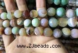 CAA2268 15.5 inches 14mm faceted round banded agate beads
