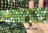 CAA2270 15.5 inches 4mm faceted round banded agate beads