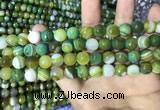 CAA2272 15.5 inches 8mm faceted round banded agate beads