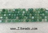 CAA2278 15.5 inches 6mm faceted round banded agate beads