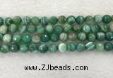 CAA2280 15.5 inches 10mm faceted round banded agate beads