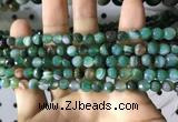 CAA2286 15.5 inches 6mm faceted round banded agate beads