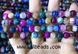 CAA2295 15.5 inches 10mm faceted round banded agate beads