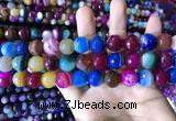 CAA2297 15.5 inches 14mm faceted round banded agate beads