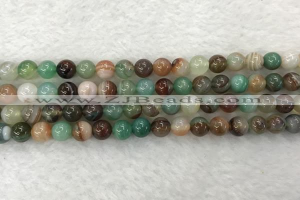 CAA2302 15.5 inches 8mm round banded agate gemstone beads