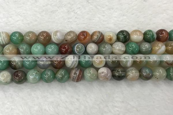 CAA2303 15.5 inches 10mm round banded agate gemstone beads
