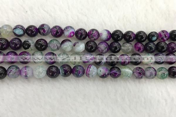 CAA2313 15.5 inches 8mm round banded agate gemstone beads