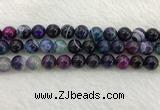 CAA2315 15.5 inches 12mm round banded agate gemstone beads