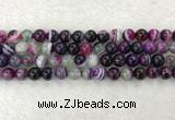 CAA2323 15.5 inches 10mm round banded agate gemstone beads