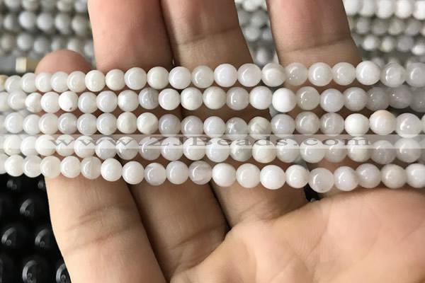 CAA2340 15.5 inches 4mm round white crazy lace agate beads wholesale