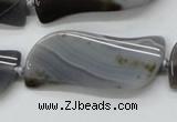 CAA236 15.5 inches 18*46mm marquise grey line agate beads