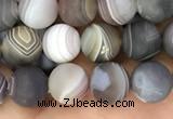 CAA2391 15.5 inches 4mm round matte Botswana agate beads wholesale