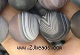 CAA2396 15.5 inches 14mm round matte Botswana agate beads wholesale