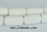 CAA24 15.5 inches 10*20mm cylinder white agate gemstone beads